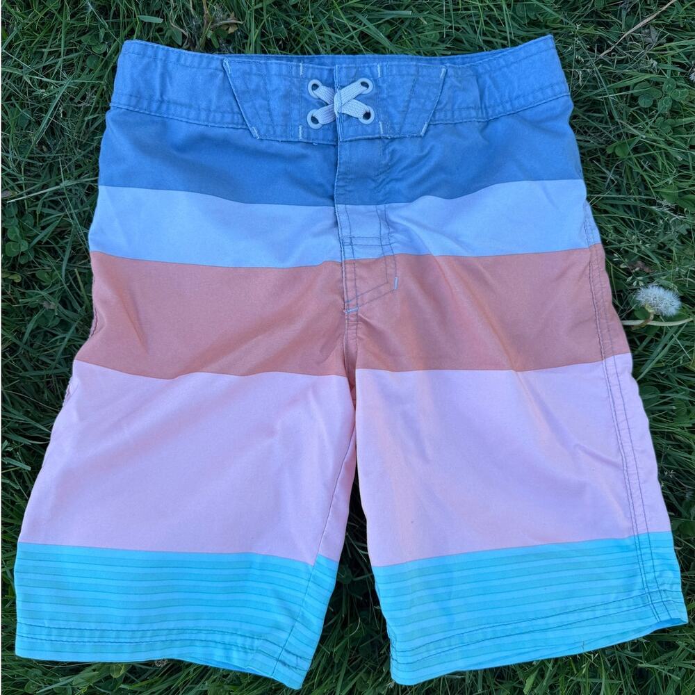 Art Class Boys Pastel Colorblock Swim Trunks Board Shorts Size 7